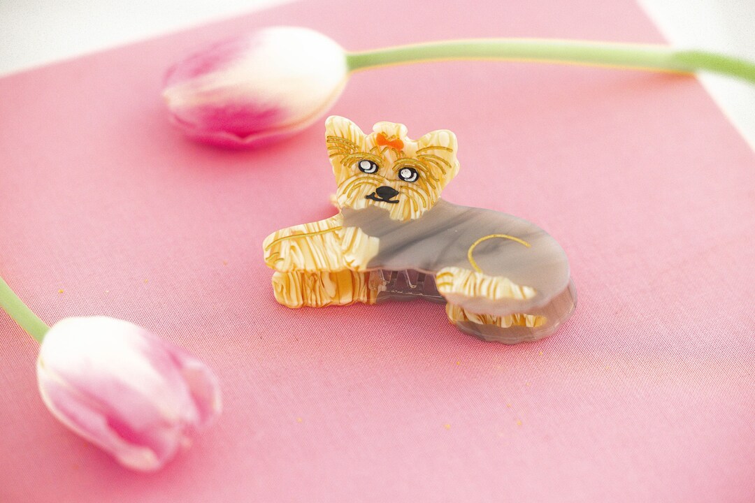 Yorkie Hair Claw Viral Dog Shaped Hair Clips Etsy