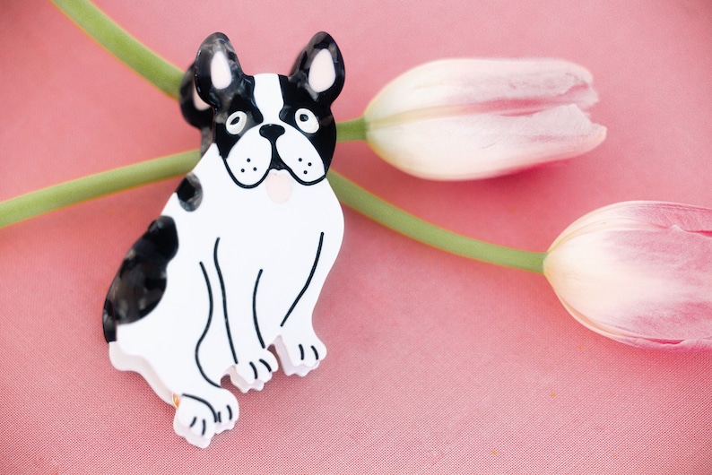 French Bulldog Hair Claw Viral Dog Shaped Hair Clips image 1