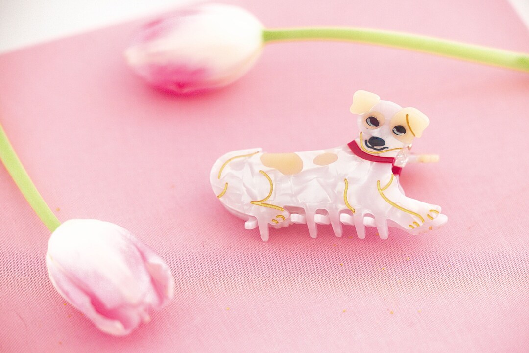 Jack Russell Terrier Hair Claw Viral Dog Shaped Hair Clips Etsy