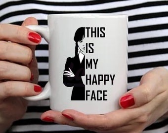 I Hate People I Hate Everything Wednesday Addams Family Halloween Blanc Tasse À Café Avec Red Rim Et Poignée Mug[u3731] - Maison