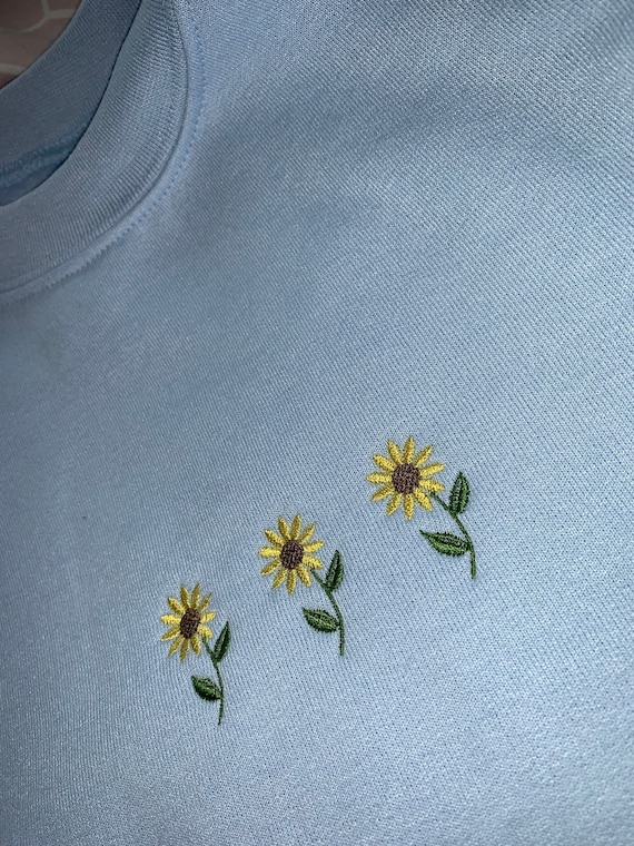 Sunflower embroidered sweatshirt sale