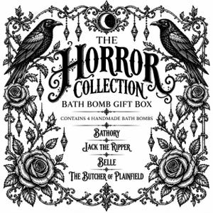 Horror Bath Bomb Gift Box – Set of  Four / Gothic gift set / Handmade vegan self-care box