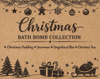 Luxury Christmas Bath Bomb Set – Vegan Handmade Pamper Gift – Holiday Relaxation Box