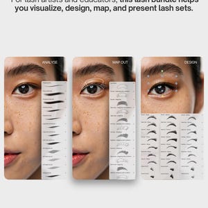 digital lash styles and mappings, eyelash extension mapping and styling brushes for procreate, lash mapping illustrations, lash styles, procreate brushes, eyelash styles, eyelash consultation, procreate lashes, lash training, lash ebook