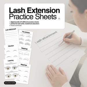 Lash Practice Sheets | Digital Lash WorkSheets | Lash Educator Templates