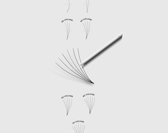 Sjabloon digitale wimperwaaier: 1-7D wimpergids (canva en png)