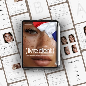 FR Lash Klient Buch & Styling Aufkleber für GoodNotes | Lash Kunden-Beratungs-Formular | Wimpernverlängerungsstyling