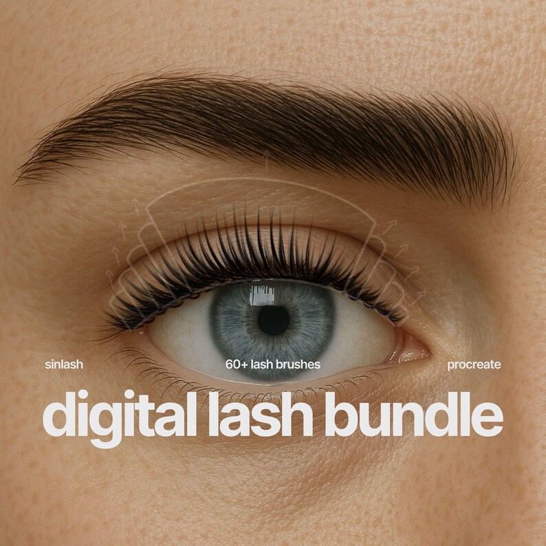 digital lash styles and mappings, eyelash extension mapping and styling brushes for procreate, lash mapping illustrations, lash styles, procreate brushes, eyelash styles, eyelash consultation, procreate lashes, lash training, lash ebook