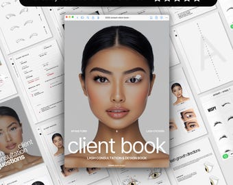 Lash-klantboek en stylingstickers voor GoodNotes (digitaal)