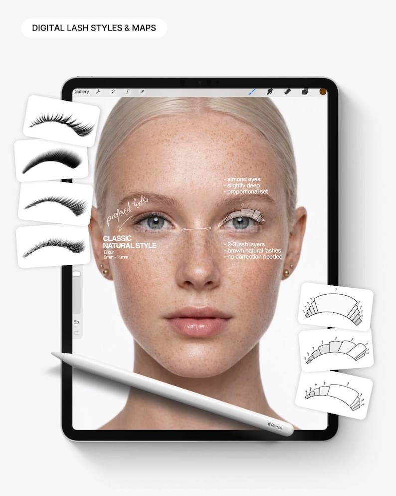 Procreate Lash Brushes | Digital Lash Styles & Mappings image 1