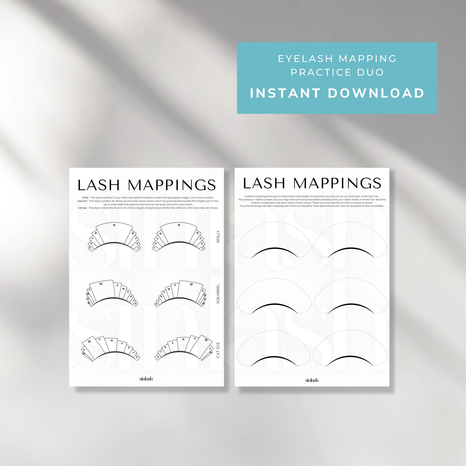 Downloadable Eyelash Mapping Practice Sheet Duo Etsy