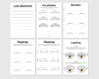Lash Übungsblätter | Anleitung für Wimpernverlängerung (Digitaler Download)