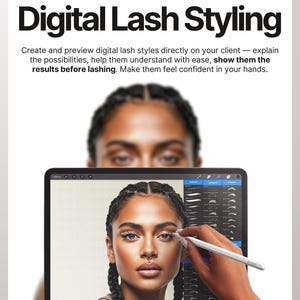 digital lash styles and mappings, eyelash extension mapping and styling brushes for procreate, lash mapping illustrations, lash styles, procreate brushes, eyelash styles, eyelash consultation, procreate lashes, lash training, lash ebook