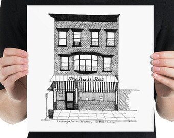 Hoboken – The Brass Rail – pen and ink drawing PRINTS