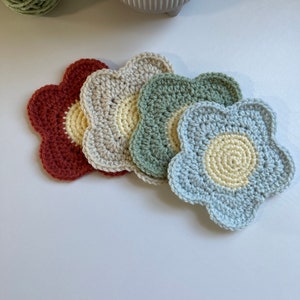 Pastel Pack Aesthetic Flower Coasters-Made to Order-Set of 4-Handmade