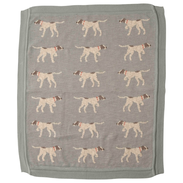 Pointer Dog Cotton Knit Baby Blanket