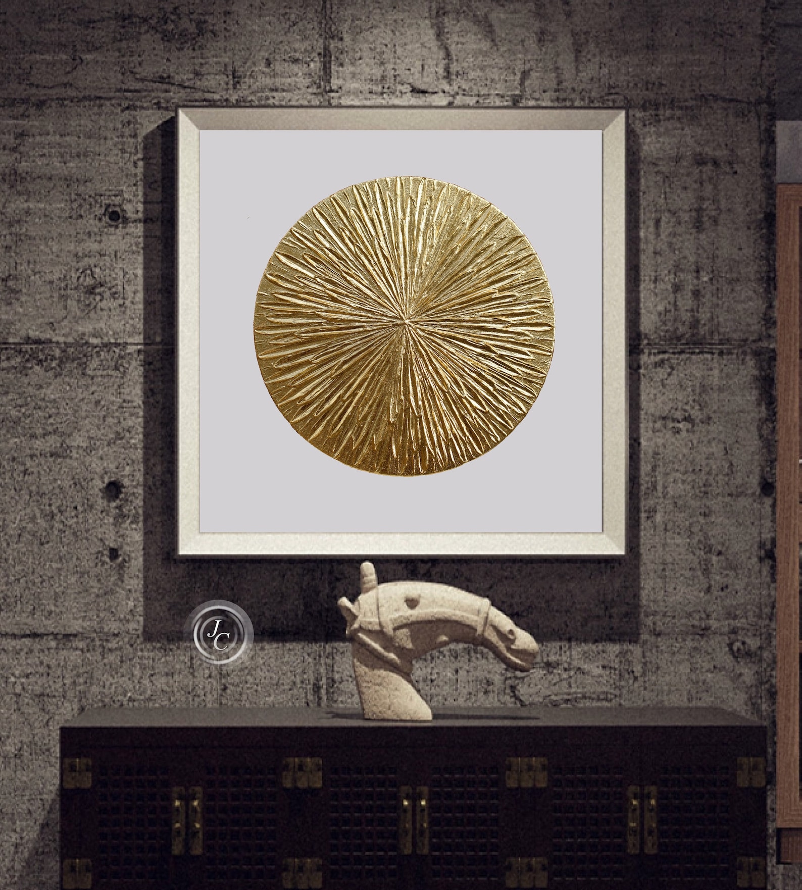 Gold White Abstract Painting Original Modern Wall Art Golden Etsy