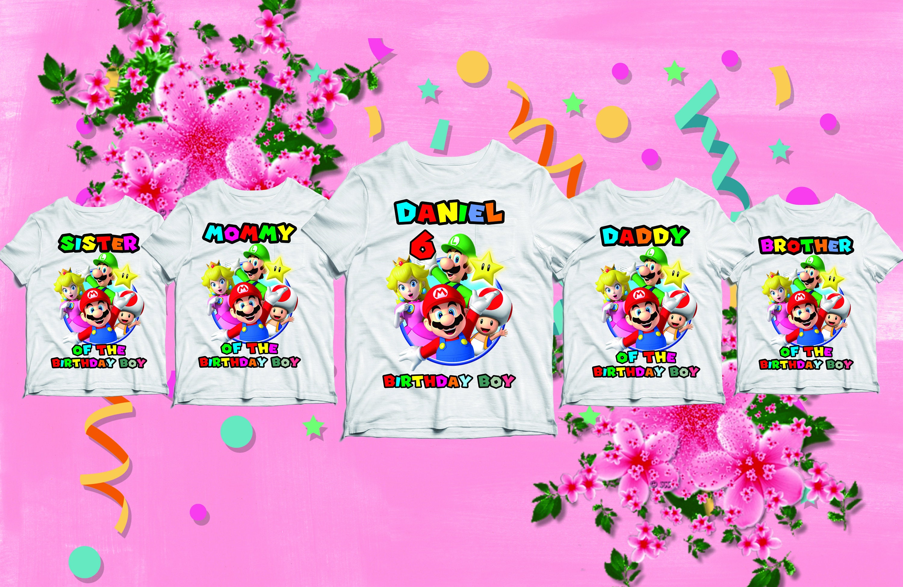 Super Mario Family Iron On Transfer Super Mario Iron vrogue.co