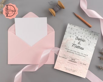 Downloadable . Personalised Wedding Invitation . Wedding invitation Template