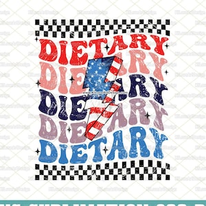 Dietary Lightning Bolt Png, Wavy Dietary Png, Dietary Png, Lunch Lady Png, PNG Sublimation Design