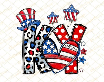 Kentucky PNG, Kentucky 4th of July Png, Retro Kentucky State Png, KY State PNG Sublimation Design, State Funny America, American Flag Png