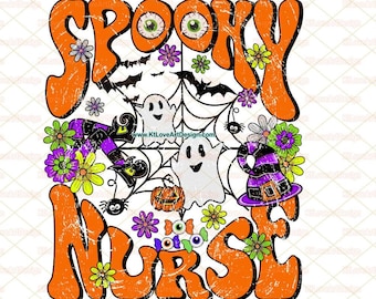 Halloween Nurse Png, Spooky Nurse Png, Retro Halloween Png, Nurse Life Png, PNG Sublimation Design