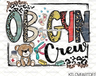 Ob-Gyn Png, Obstetrics Png, Gynaecology Png, Ultrasound Png, Nurse Png, Leopard Lettering, Sublimation, PNG Sublimation Design