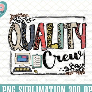Quality Crew Png, Office Squad Png, Occupation Png, QA Squad Leopard Vinatge PNG,  PNG Sublimation Design