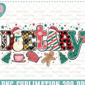 Christmas Dietary Png, Healthcare Png, Lunch Lady PNG, Dietary Png, Dietary Doodle, Hand Drawn, PNG Sublimation Design