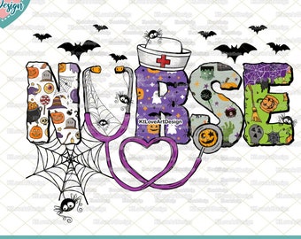 Halloween Nurse Png, Spooky Nurse Png, Halloween Nurse Life, Nurse Life Doodle, PNG Sublimation Design