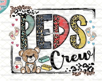 PEDS Crew Leopard Lettering: Sublimation Design (PNG)