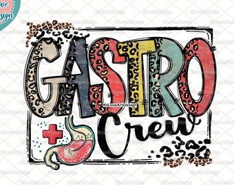 Gastro Png, Gastroenterology Png, Anatomical Gastro, Vintage Nurse Png, Leopard Lettering, Sublimation, PNG Sublimation Design