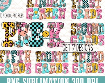 Back to School, Grade Bundle Png, School Grade Png, School Sublimation Design, Grade Design Png