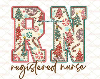 RN Registered Nurse Christmas Png, Christmas RN Png, Nurse Elements Png, Nurse Appreciation Png, Nurse Life PNG, Digital Files