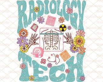 Retro Radiology Tech Png, Rad Tech Flower, Nurse Elements Png, Nurse Appreciation Png, Digital Files