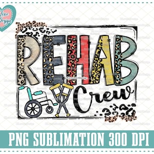 Rehab Nurse Png, Rehab Crew, Vintage Clinic, Nurse Png, Leopard Lettering, Sublimation, PNG Sublimation Design