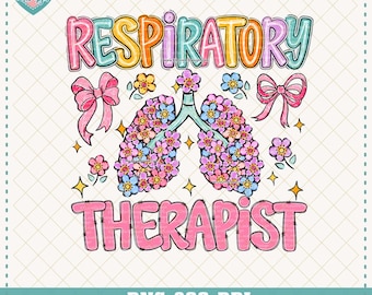 Respiratory Therapist Lungs Spring Flower Png, Spring Therapist Png, Spring Respiratory Png, Retro Flower Nurse Png, PNG Sublimation Design