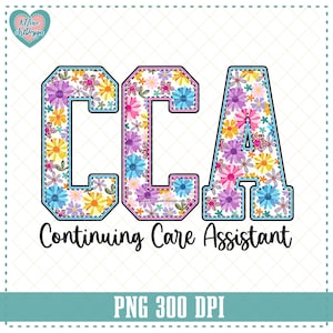 Asistente de Cuidados Continuos CCA Enfermera Flor Letras Universitarias PNG, Diseño de Flor CCA Trabajador de la Salud PNG, Flor de Enfermería Png