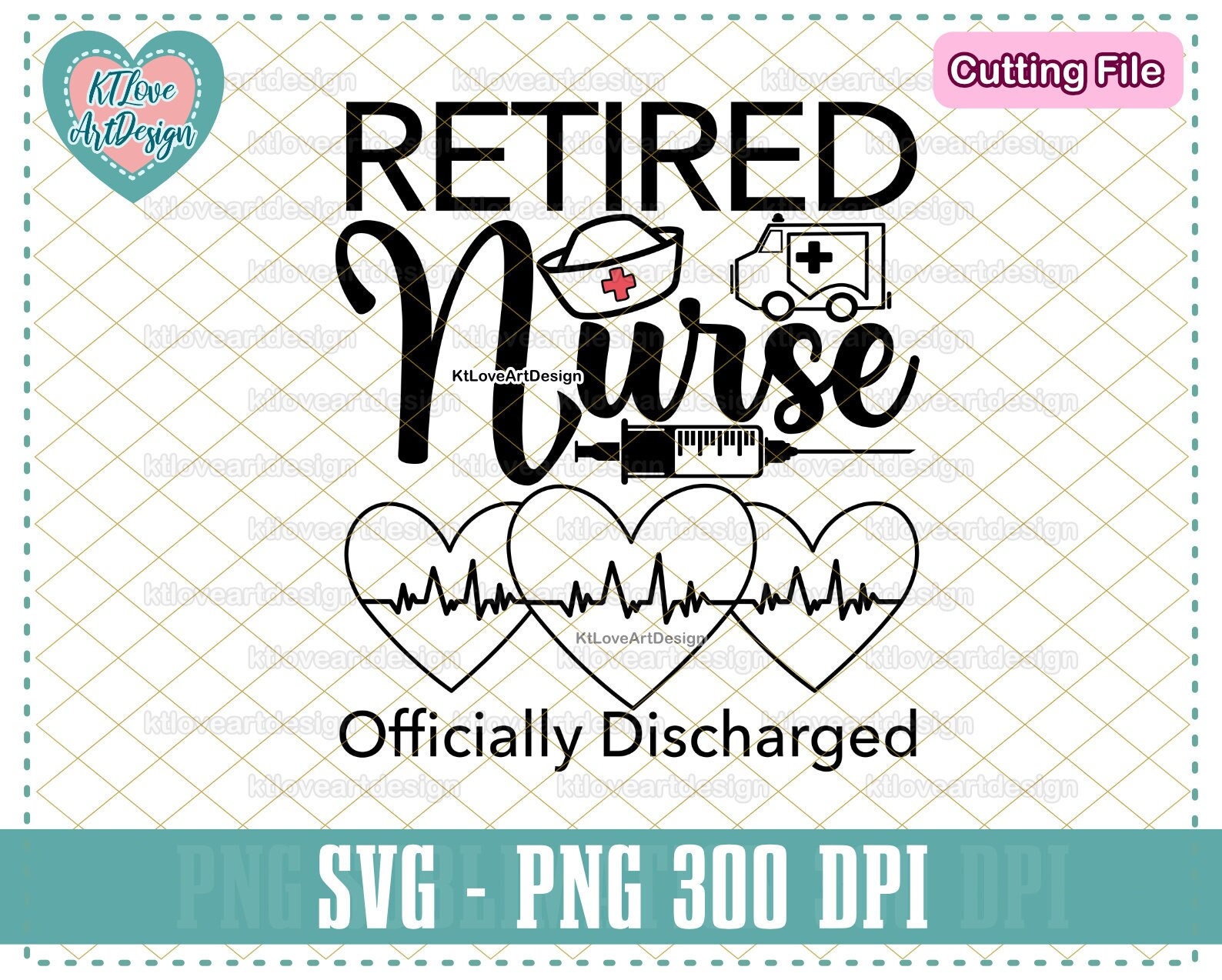 Retired Nurse Officially Discharged, Retired Nurse Svg, Retirement Svg,  Nursing Retirement, Nurse Life, SVG PNG Design Downloads, image size:1588x1274