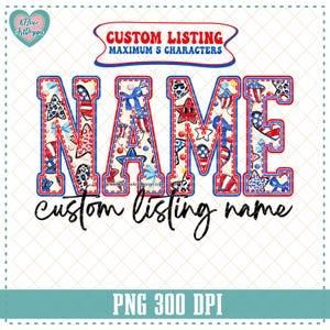 Listagem personalizada Retro Patriotic Varsity PNG, Personalização PNG, Design de sublimação PNG