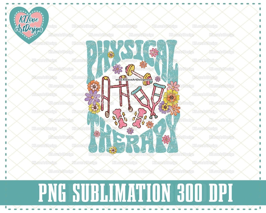 Retro Physical Therapy PNG: Floral Nurse Sublimation Design - Etsy