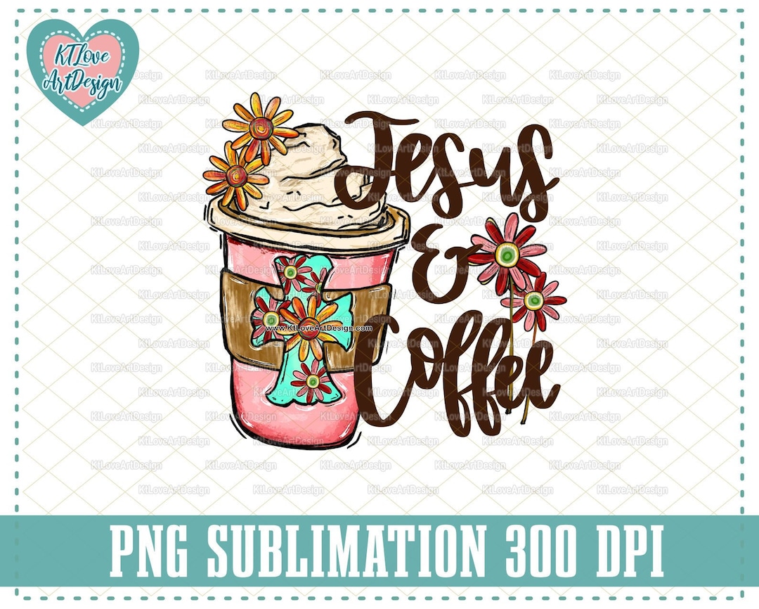 Jesus and Coffee Png, Ice Coffee Christian Png, Coffee Latte Png, Love