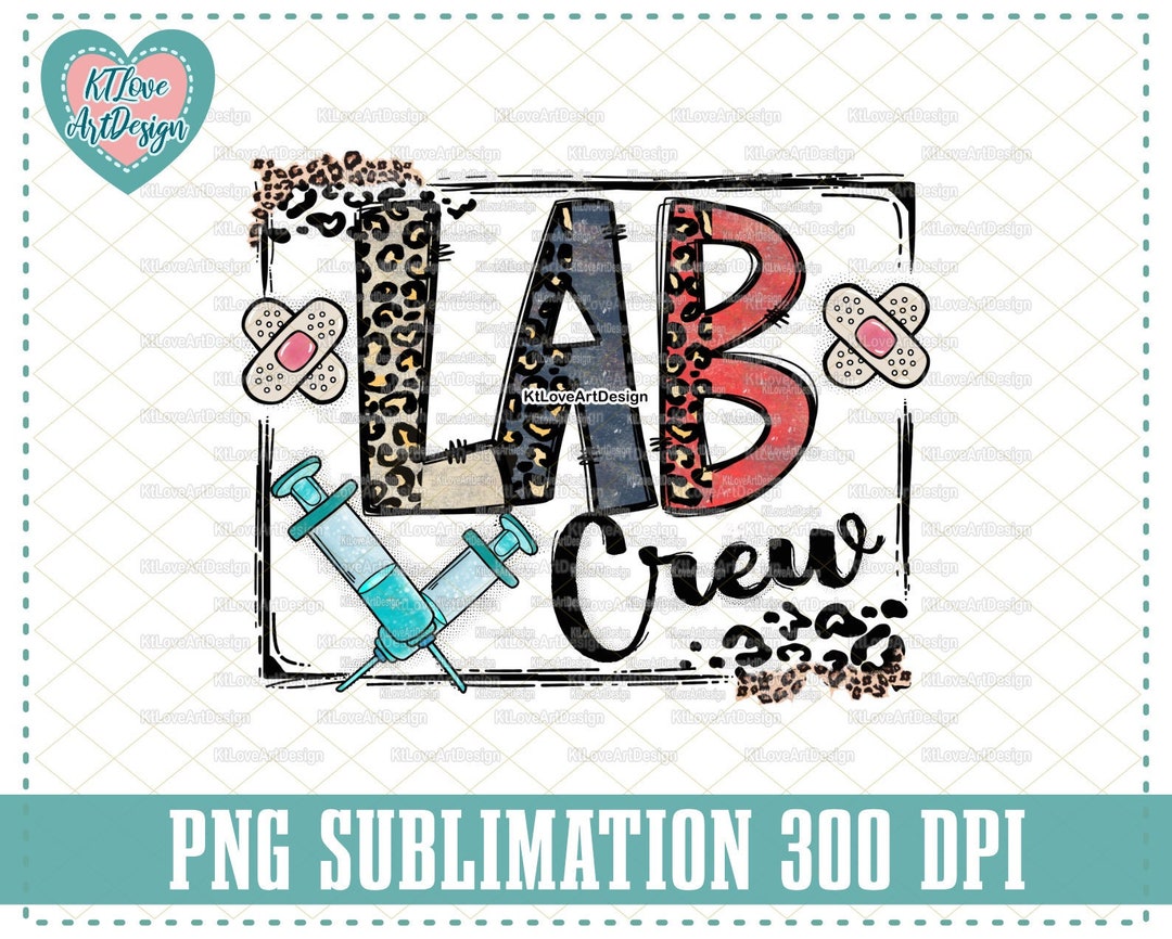 Lab Crew, Cath Lab Png, Laboratory Png, Vintage Leopard Lettering PNG ...