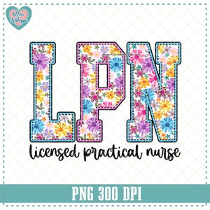 Enfermera práctica con licencia (LPN), diseño de flor de primavera para trabajador de la salud (LPN), flor de primavera (LPN)