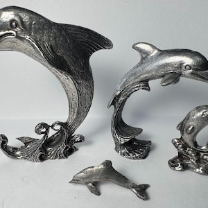 Pewter dolphin figurine - Etsy 日本