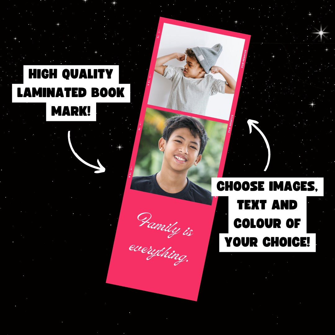 Personalised Picture Laminated Bookmark Reading Book Mark Etsy