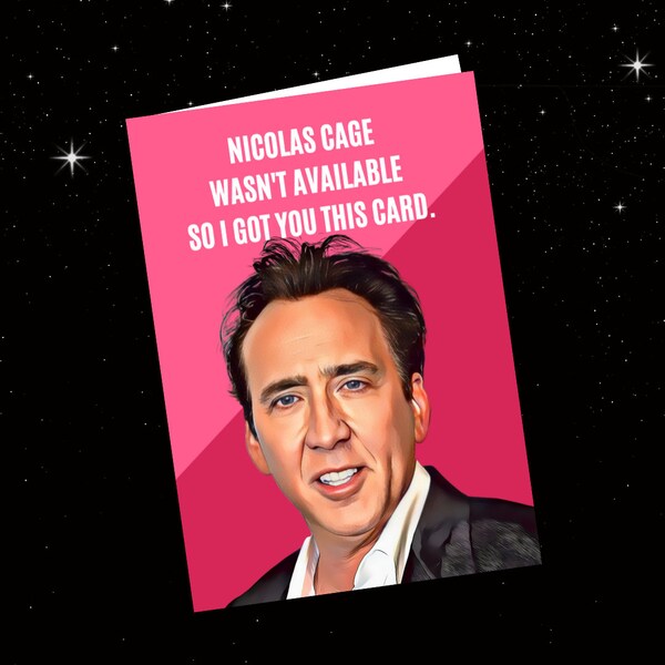 Nicolas Cage Card - Etsy