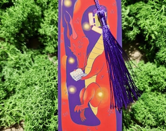 Dragon Bookmark – Fantasy Bookish Gift, Gothic Book Lover Accessory, Handmade Witchy Stationery