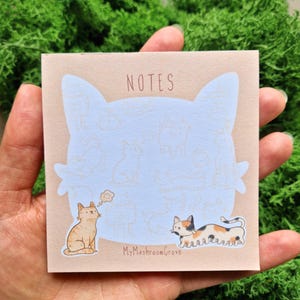 Katze Notizblock, Kawaii Briefpapier, handgemachte To Do Liste, Schreibtisch Accessoire, Geschenk für Tierliebhaber