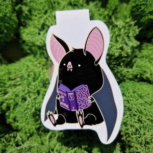 Segnalibro magnetico a forma di pipistrello, segnalibro da lettura a forma di vampiro, regalo per amanti dei libri kawaii e spettrali